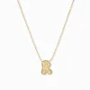 Adjustable Pull Chain Necklace with Pave Initial Bubble Charm