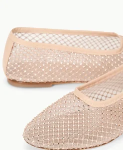 Alba Ballet Flat ~ Champagne Crystal Mesh