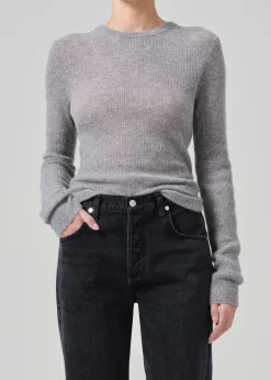 Alessia Crewneck Sweater ~ Dark Heather Grey