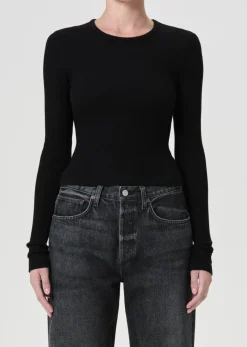 Alma Shrunken Crewneck~ Black