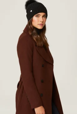 Amalie Knit Hat With Removable Pompom ~ Black