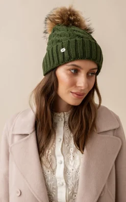 Amalie Knit Hat With Removable Pompom