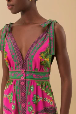 Ana Tapestry Pink Midi Dress