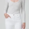 Anouk V Neck Top ~ Heather Grey