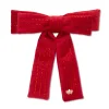 Antoniette Pinstripe Bow ~ Lipstick Red