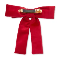 Antoniette Pinstripe Bow ~ Lipstick Red