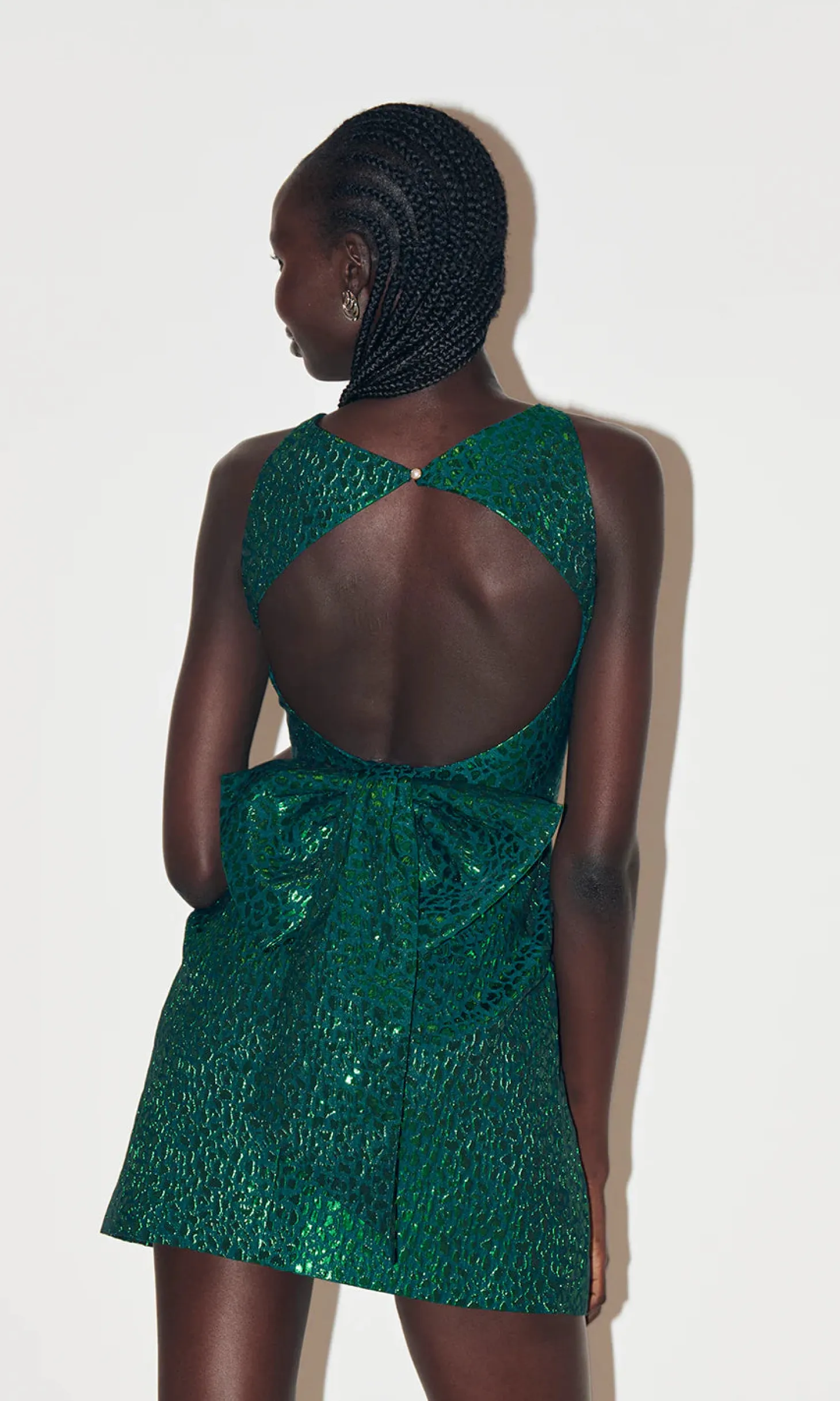 Asher Animal Jacquard Mini Dress ~Green