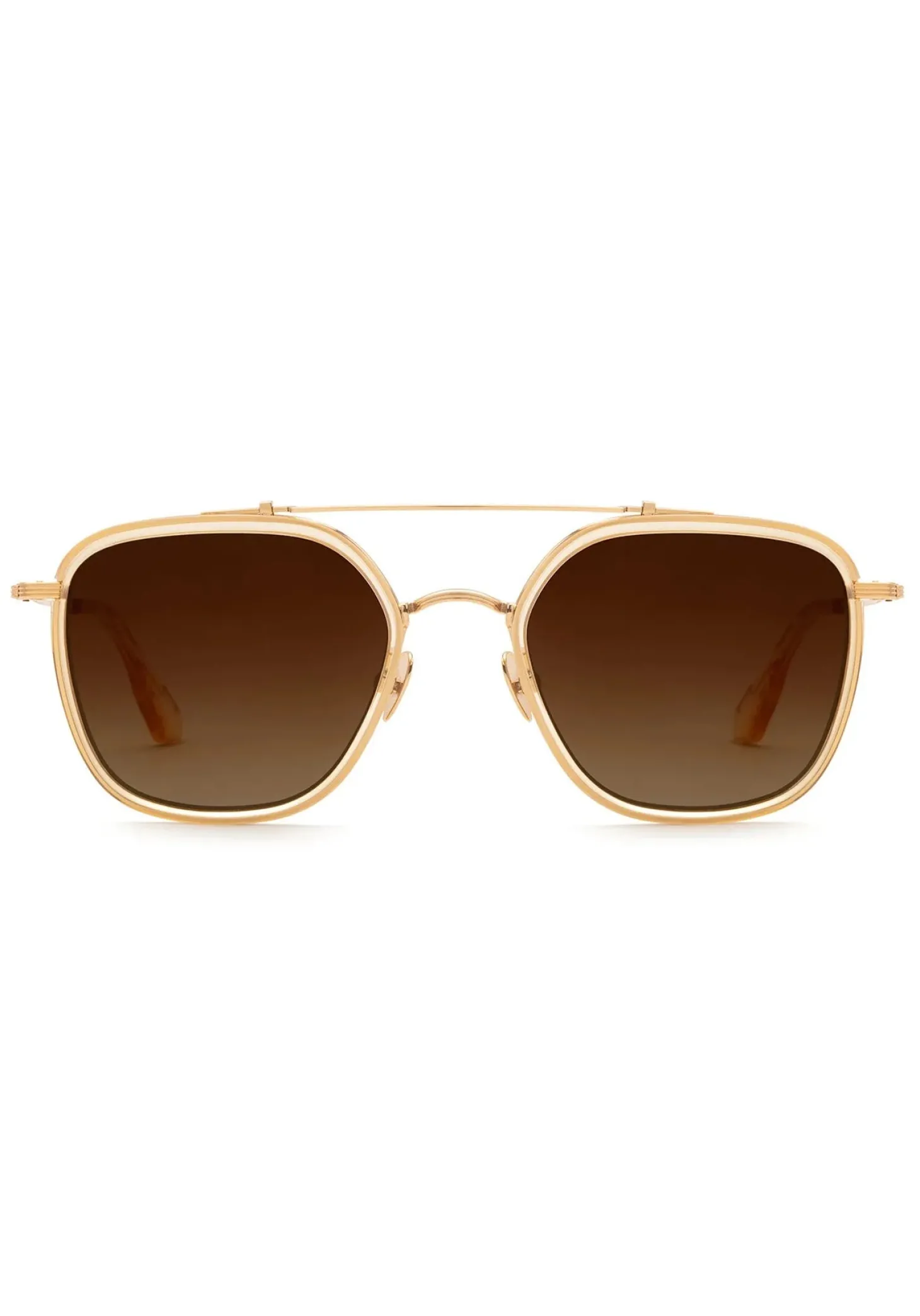 Austin Sunglasses ~ 18K Titanium + Champagne Polarized