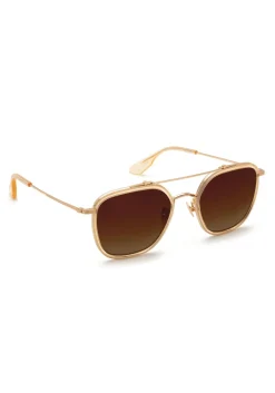 Austin Sunglasses ~ 18K Titanium + Champagne Polarized