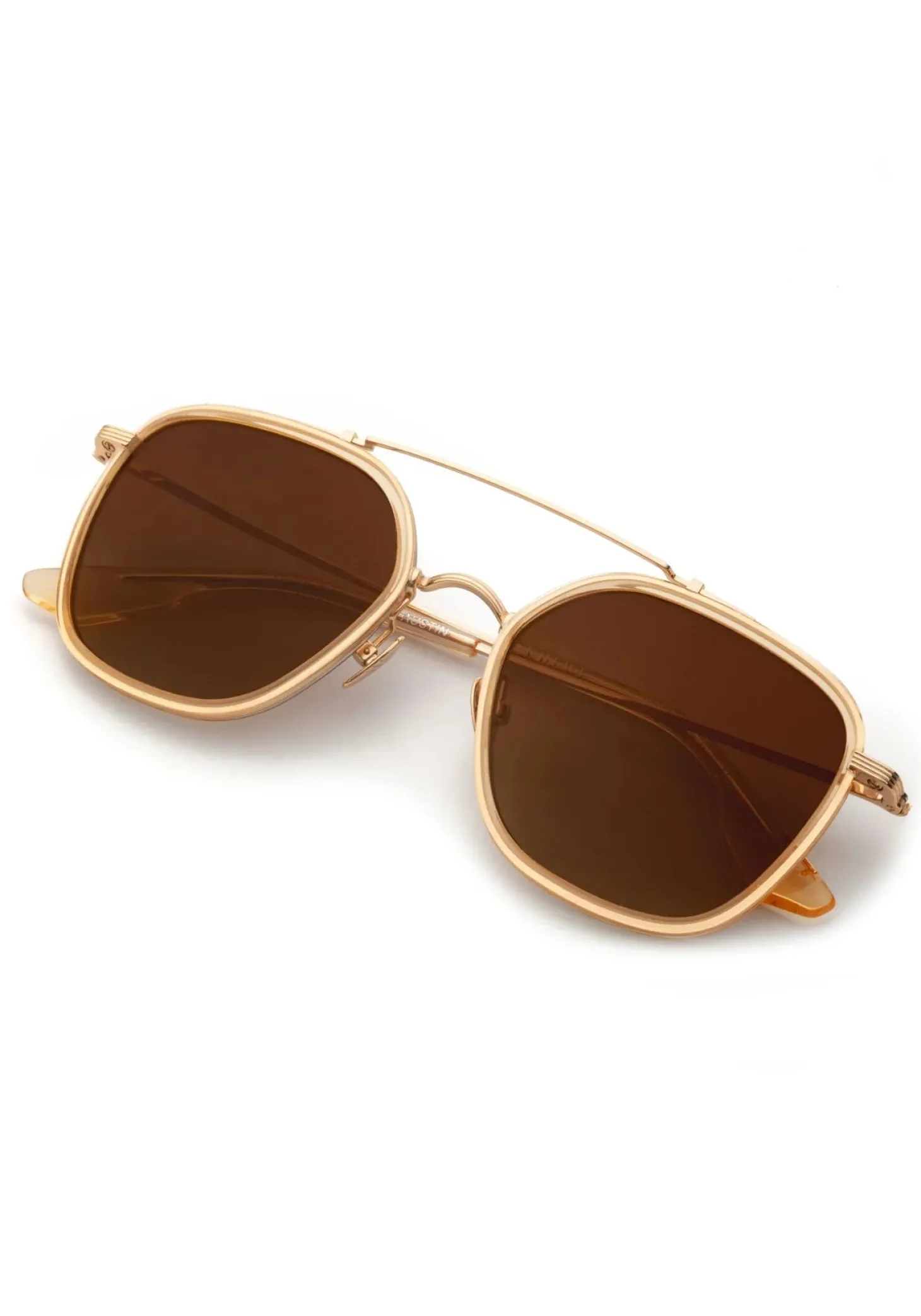 Austin Sunglasses ~ 18K Titanium + Champagne Polarized