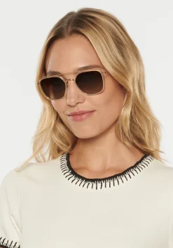 Austin Sunglasses ~ 18K Titanium + Champagne Polarized