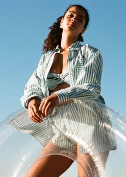 Avril Button Down Shirt ~ French Blue / Brule Stripe