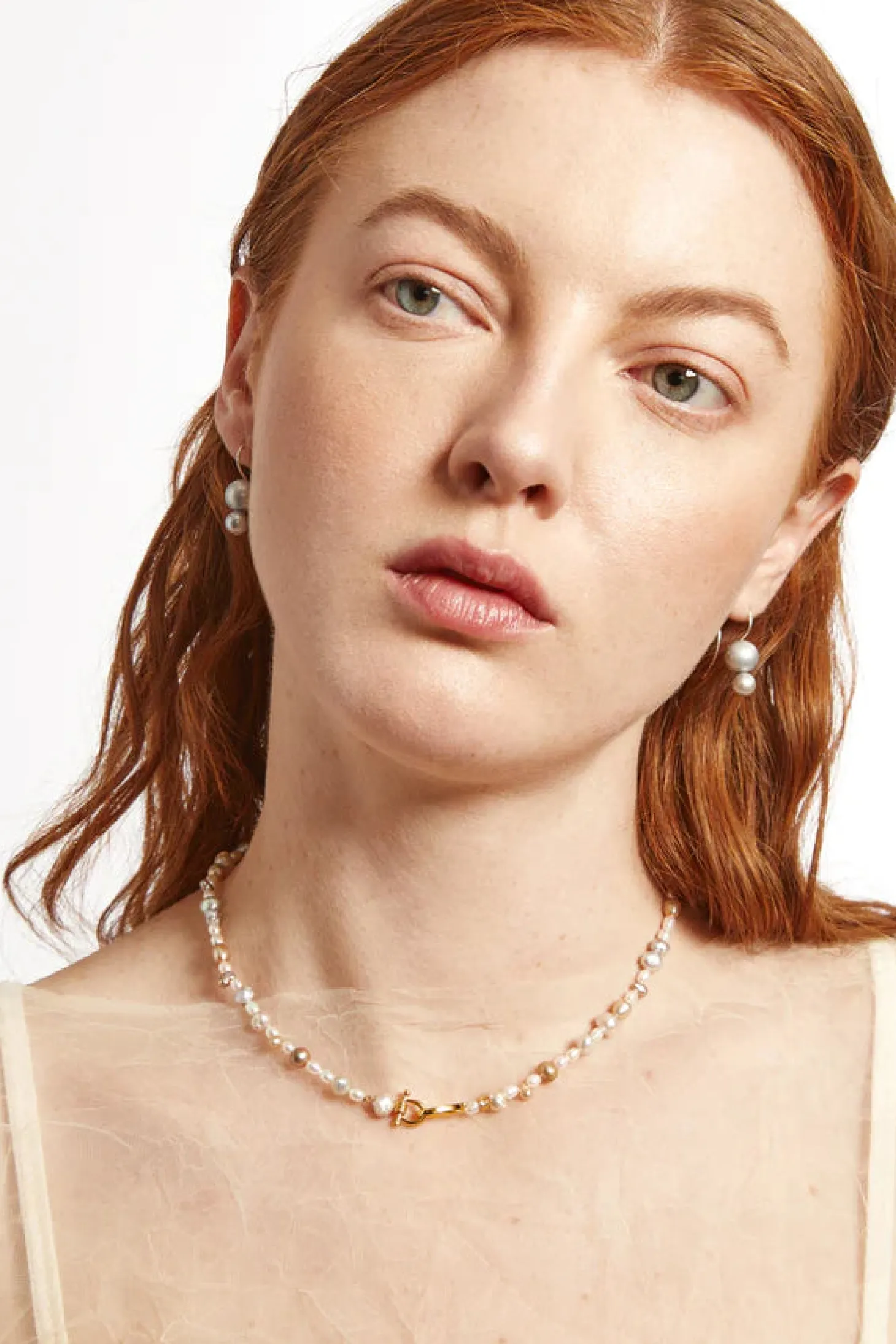 Bali Necklace ~ Champagne Pearl Mix