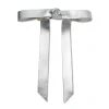Bardot Faux Leather Bow Barrette ~ Silver