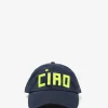Baseball Hat ~ Navy w/ Printed Yellow Ciao