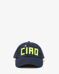 Baseball Hat ~ Navy w/ Printed Yellow Ciao