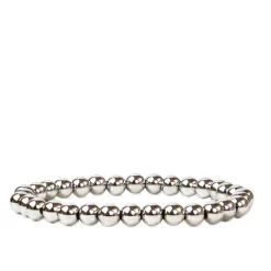 Beaded Brass Ball Bracelet ~ 6mm Silver