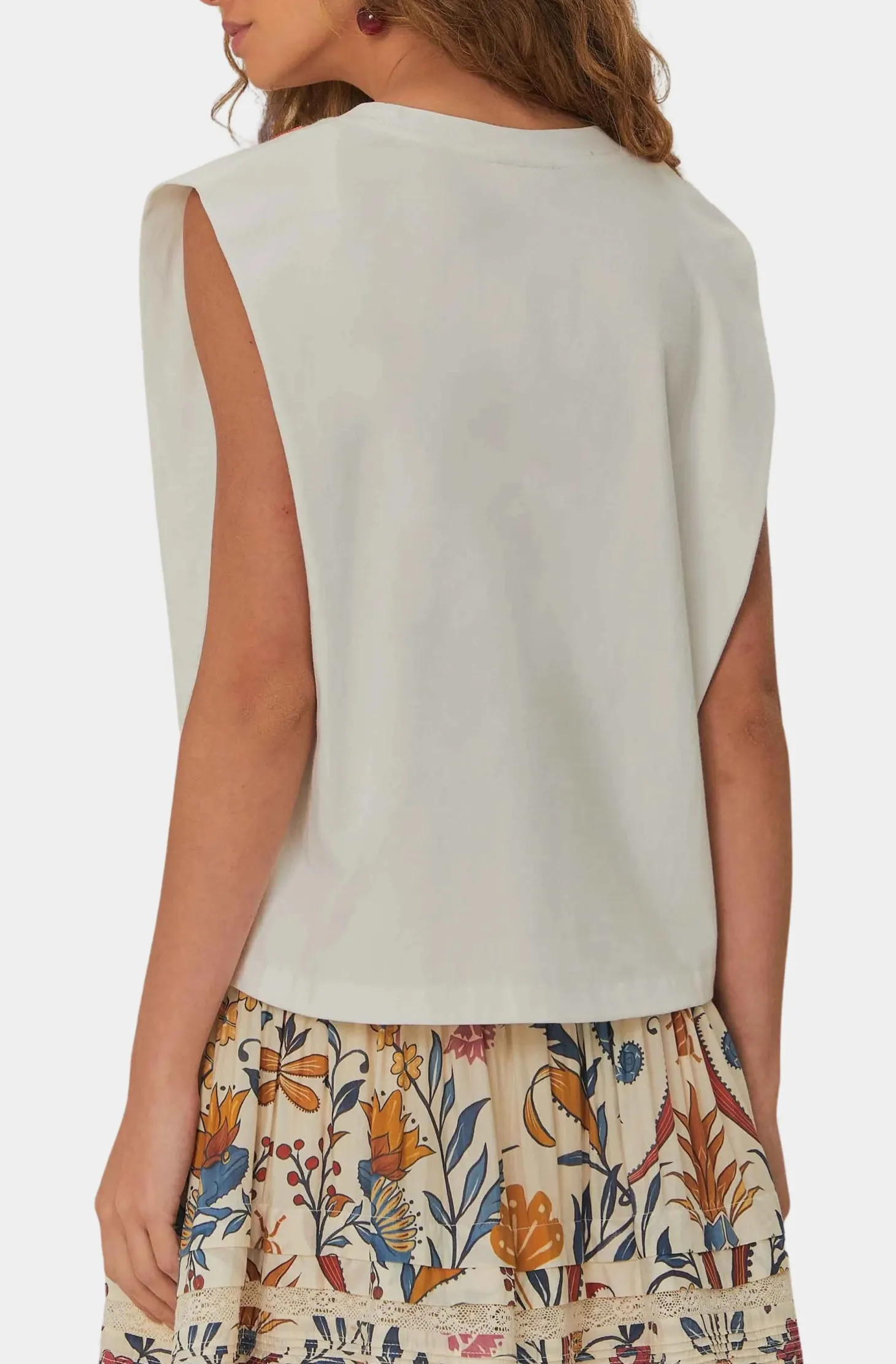 Beaded Flowers White T-Shirt