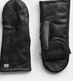 Betrice Faux Fur Lined Leather Mittens