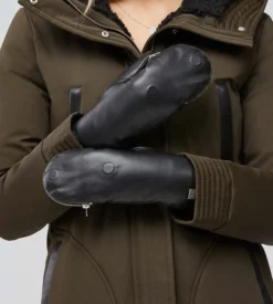 Betrice Faux Fur Lined Leather Mittens