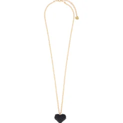 Black Puffy Heart Necklace