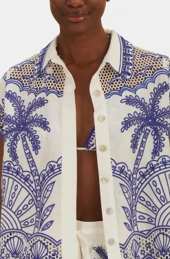 Blue Palm Trees Richelieu Shirt