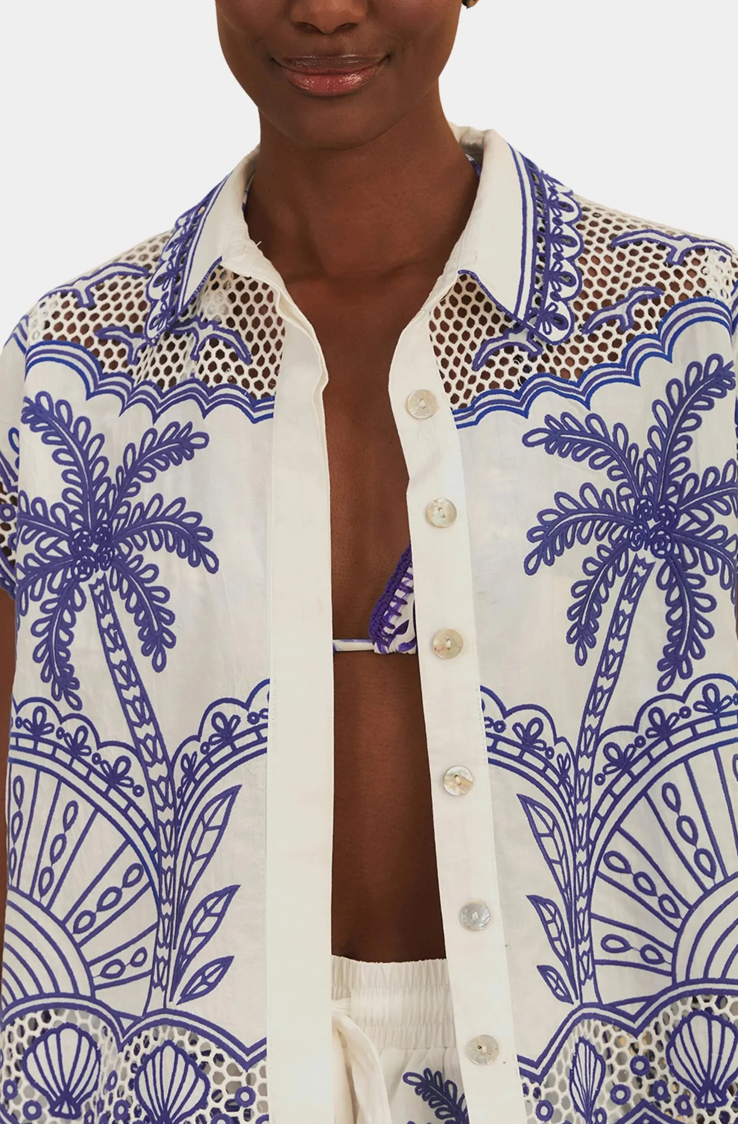 Blue Palm Trees Richelieu Shirt