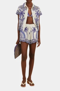 Blue Palm Trees Richelieu Shirt