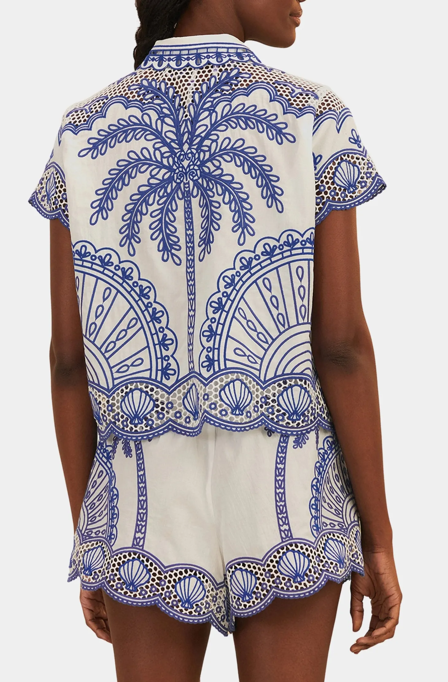 Blue Palm Trees Richelieu Shirt