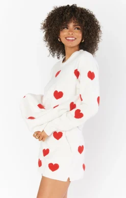 Boardwalk Shorts ~ Tossed Heart Knit Red