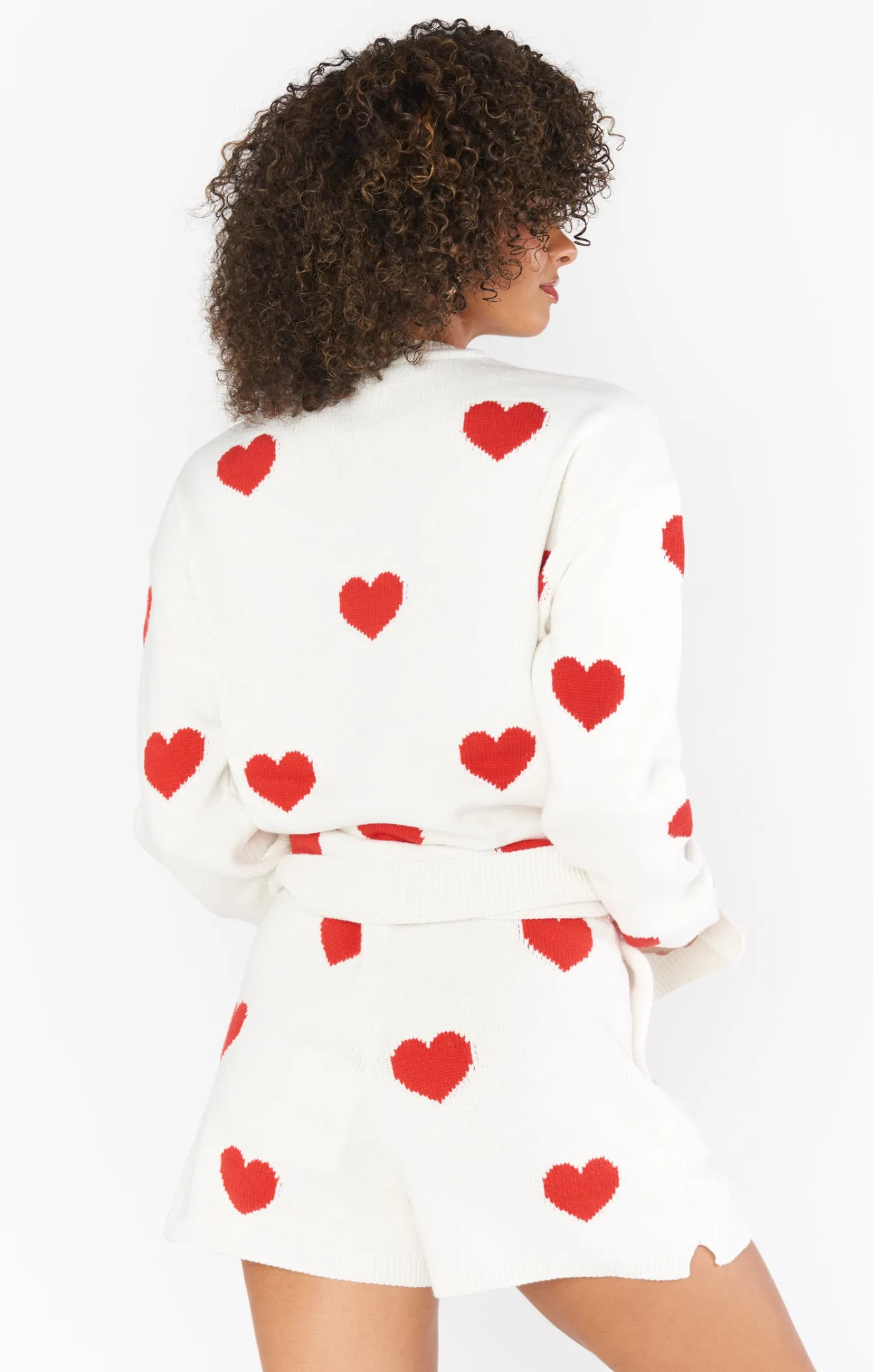 Boardwalk Shorts ~ Tossed Heart Knit Red