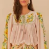 Botanical Beauty Pink Long Sleeve Blouse