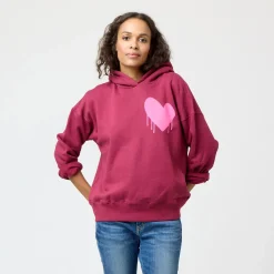 Boyfriend Drippy Heart Hoodie ~ Burgundy