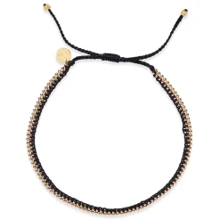Braided Colorful Tiny Cord Gold Plated Mini Chain Bracelet