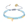 Braided Bracelet w/ heart charm ~ Blue