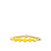 Brass Beaded Ball Bracelet with Colored Discs