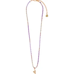 Breaded Heart Charm Necklace ~ Purple