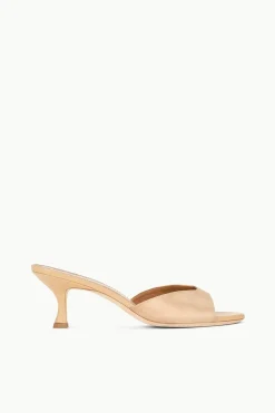 Bridgette Mule ~ Camel Satin