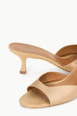Bridgette Mule ~ Camel Satin