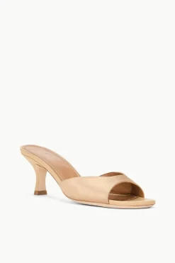 Bridgette Mule ~ Camel Satin