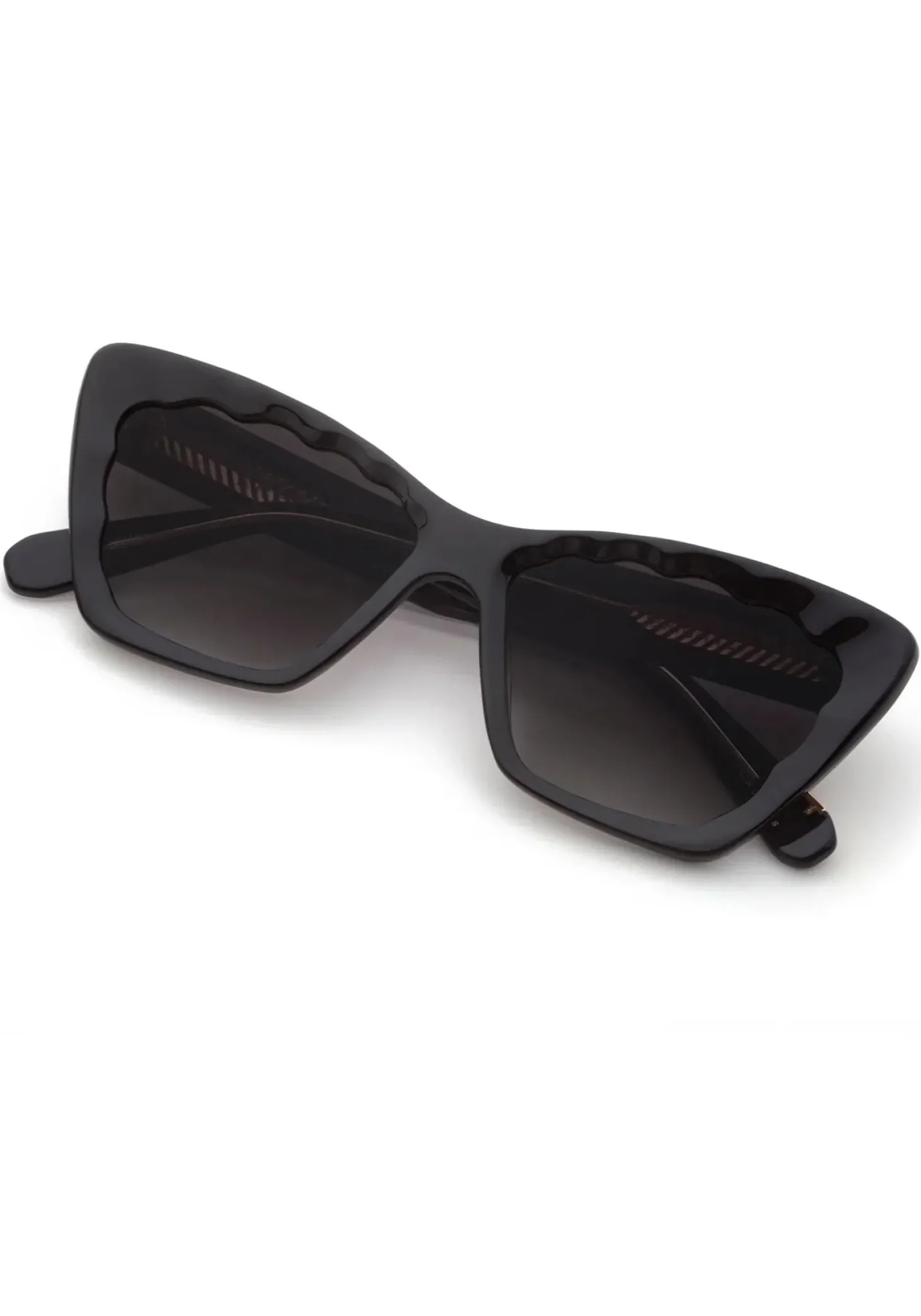 Brigitte Sunglasses ~ Black + Black and Crystal