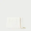 Brit White Flat Pleated Clutch