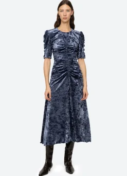 Cailyn Crushed Velvet Ruched Dress