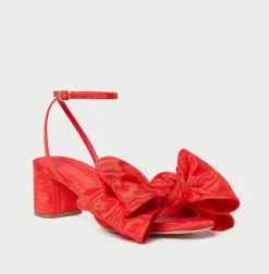 Carmen Red Moiré Bow Sandal