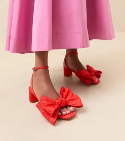 Carmen Red Moiré Bow Sandal