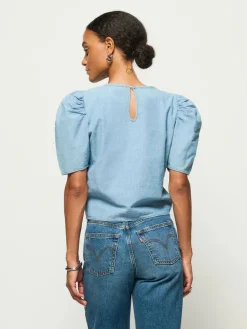 Cecily Blouse ~ Blue Chambray Faded Blue