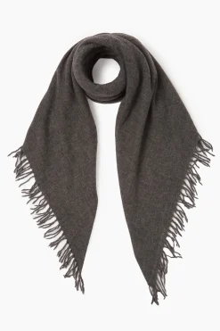 Charcoal Fringed Cashmere Scarf