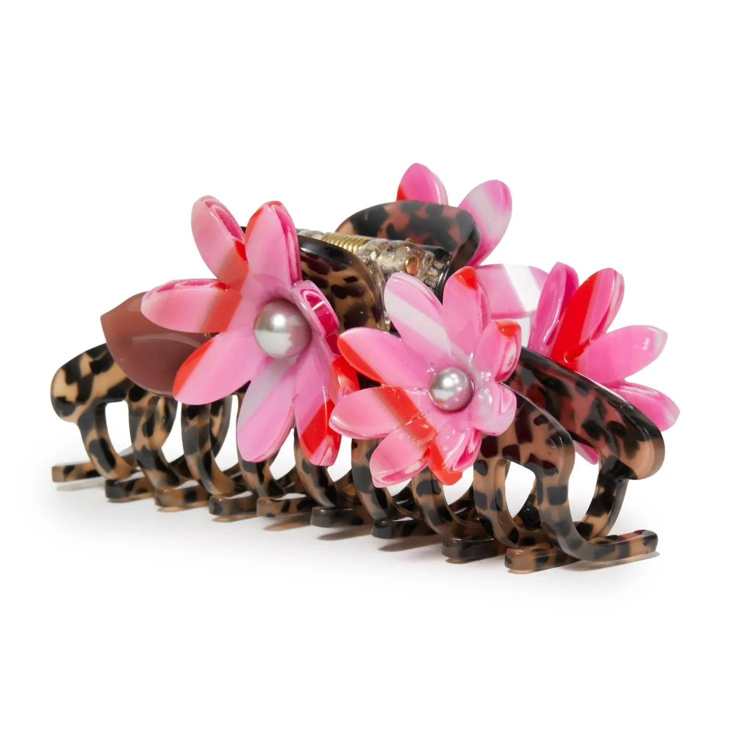 Cheetah Petunia Claw Clip