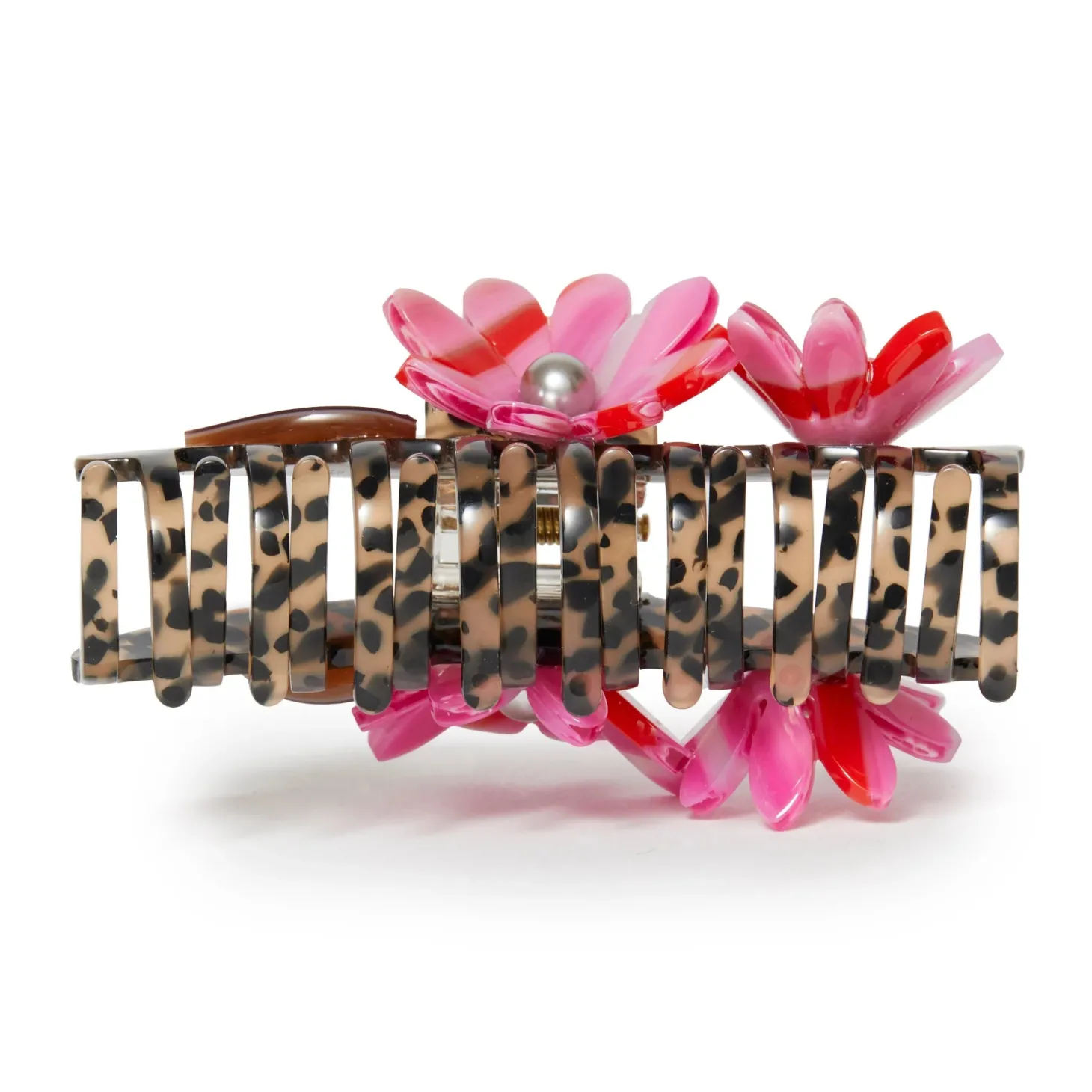 Cheetah Petunia Claw Clip