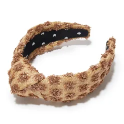 Chocolate Dotted Raffia Knotted Headband